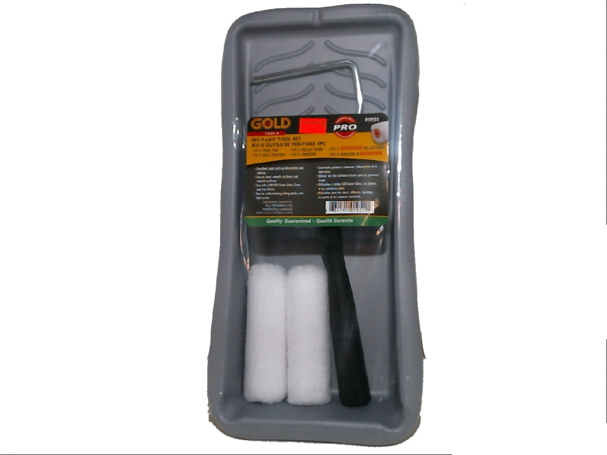 Bac à peinture avec rouleau de 10 cm et 2 recharges microfibres