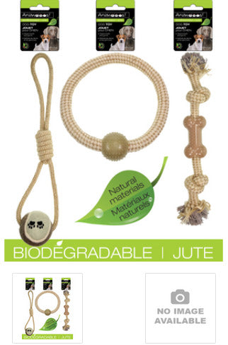 Dog toys made with biodegradable jute - 3 Assorted