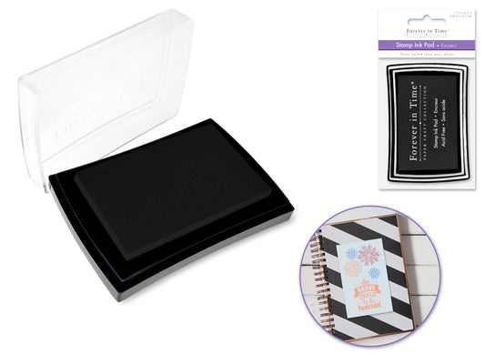 Stamp Ink Pad black 1.5"x2.5" Pigment Solid Color AcidFree