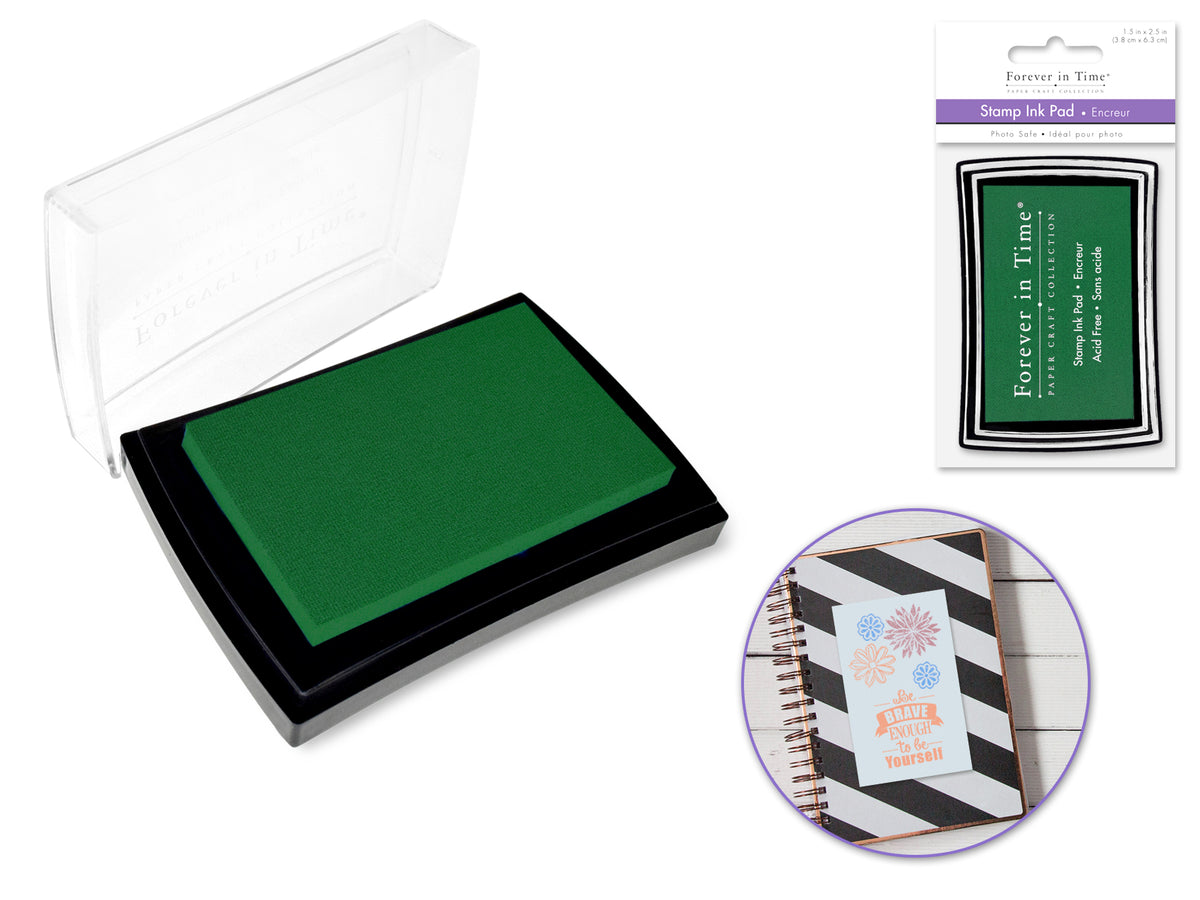 Stamp Ink Pad Green 1.5"x2.5" Pigment Solid Color