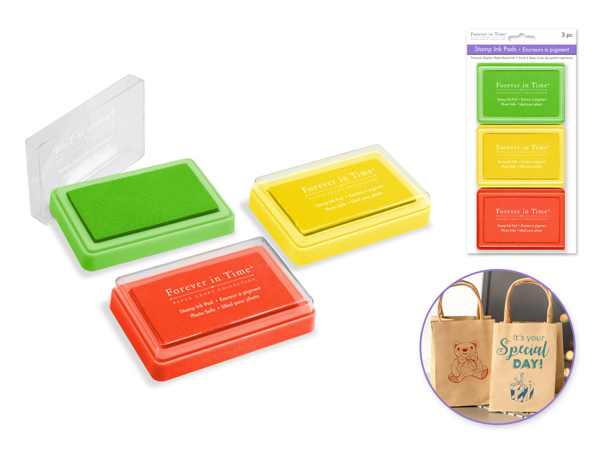 Tampon encreur : 7,6 cm x 4,4 cm Pigment Couleur unie Lot de 3 Couleurs assorties D) Tropicana