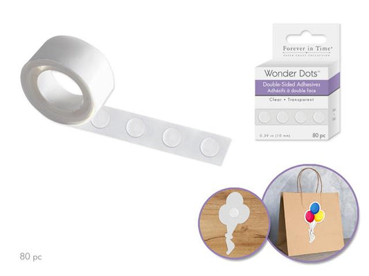 Wonder Dots: 10mm Round Double-Sided Clear Super-Tack 80pc Flat