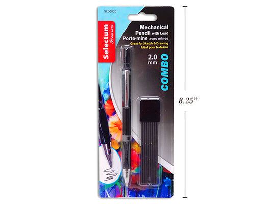 Mechanical Pencil 2.0MM. Tip w/Clip & Leads