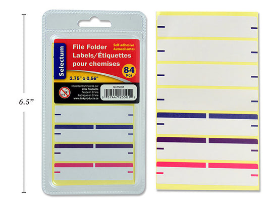 FILE FOLDER LABELS 2.75X9/16" 84/PK