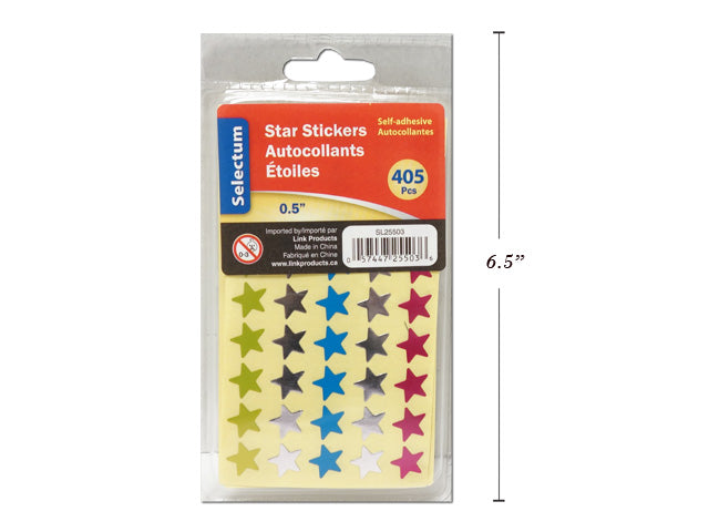 FOIL STICKER "STARS" 4CLRS 405PCS/PKG