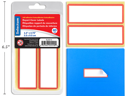 LABELS REPORT COVER 40 DOUBLE BLISTER