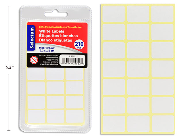 LABELS WHITE 5/8X7/8" 210/DOUBLE BLISTER