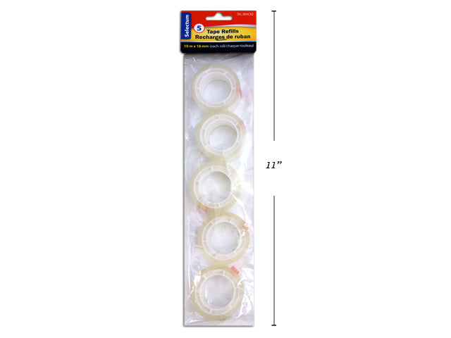5 REFILL TAPES FOR DISPENSER 18MMX10M E EA.ROLL