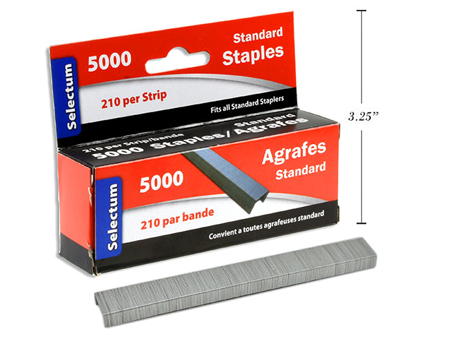 AGRAFES DE TAILLE STANDARD À POINTE BURINÉE 5000/BOÎTE