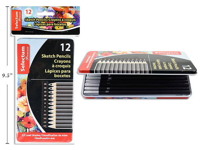 SKETCH PENCILS 12PK PVC BOX  12 DIFFERENT GRADES