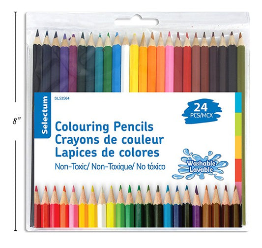 24 PCS COLOURING PENCILS VINYL POUCH, PRE SHARPENED SELECTUM