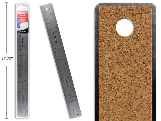 RULER 12"/30CM STEEL CORK BACK NON SLIP VINYL POUC H H