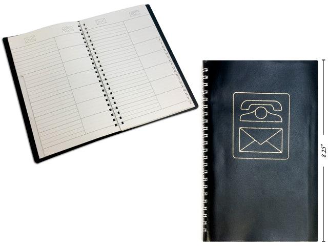 ADDRESS BOOK 5.5X8.5"/48 SHEETS BLACK COVER