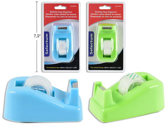 Desktop Tape Dispenser w/Tape 3 Colours Selectum Fits 18mm x 10M