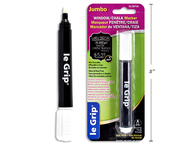 MARKER JUMBO WINDOW/CHALK WHITE 13.6X1.7CM BULLET POINT