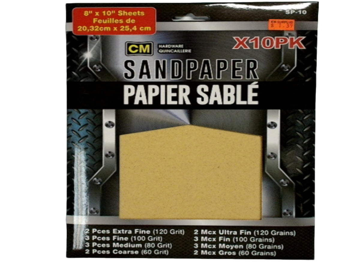 Papier de verre 10 pcs Assortiment