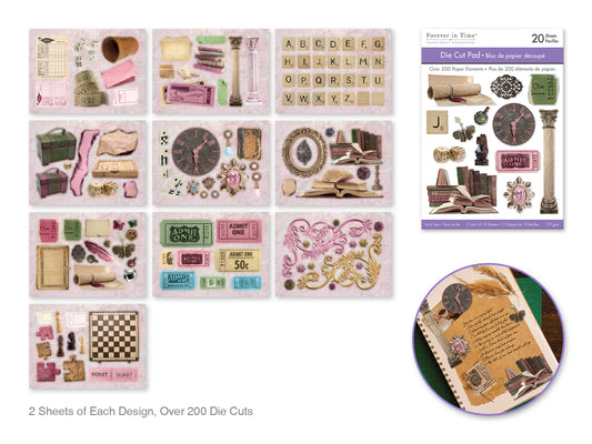 Paper Pad 4.1"x5.8" Die Cut Pad 20 Sheets (2eax10designs) E) Vintage Games