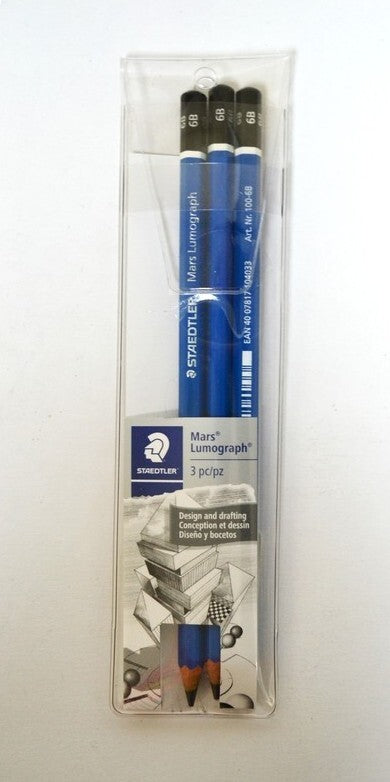 Drafting Pencils 6B 3Pk Staedtler Mars