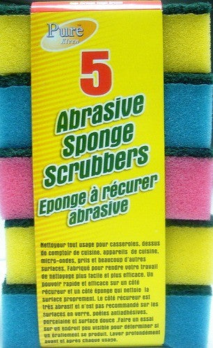 Éponges abrasives 5 paquets Couleurs assorties