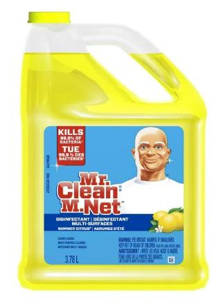 Mr. Clean Disinfectant Multi-surface Cleaner, Summer Citrus, 3.78l
