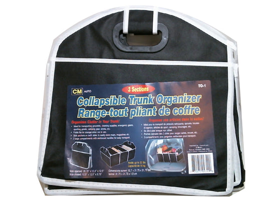 Organisateur de coffre pliable à 3 compartiments 52,7x31,8x31,8 cm