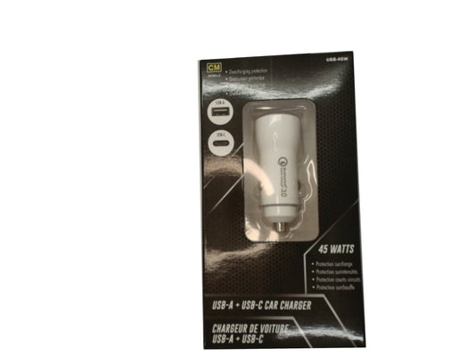 Car Charger USB C & USB A 45W CM Mobile