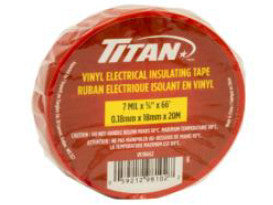 RED P.V.C.ELECTRICAL TAPE 18mm x 20m TITAN