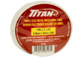 WHITE P.V.C.ELECTRICAL TAPE 18mm x 20m TITAN