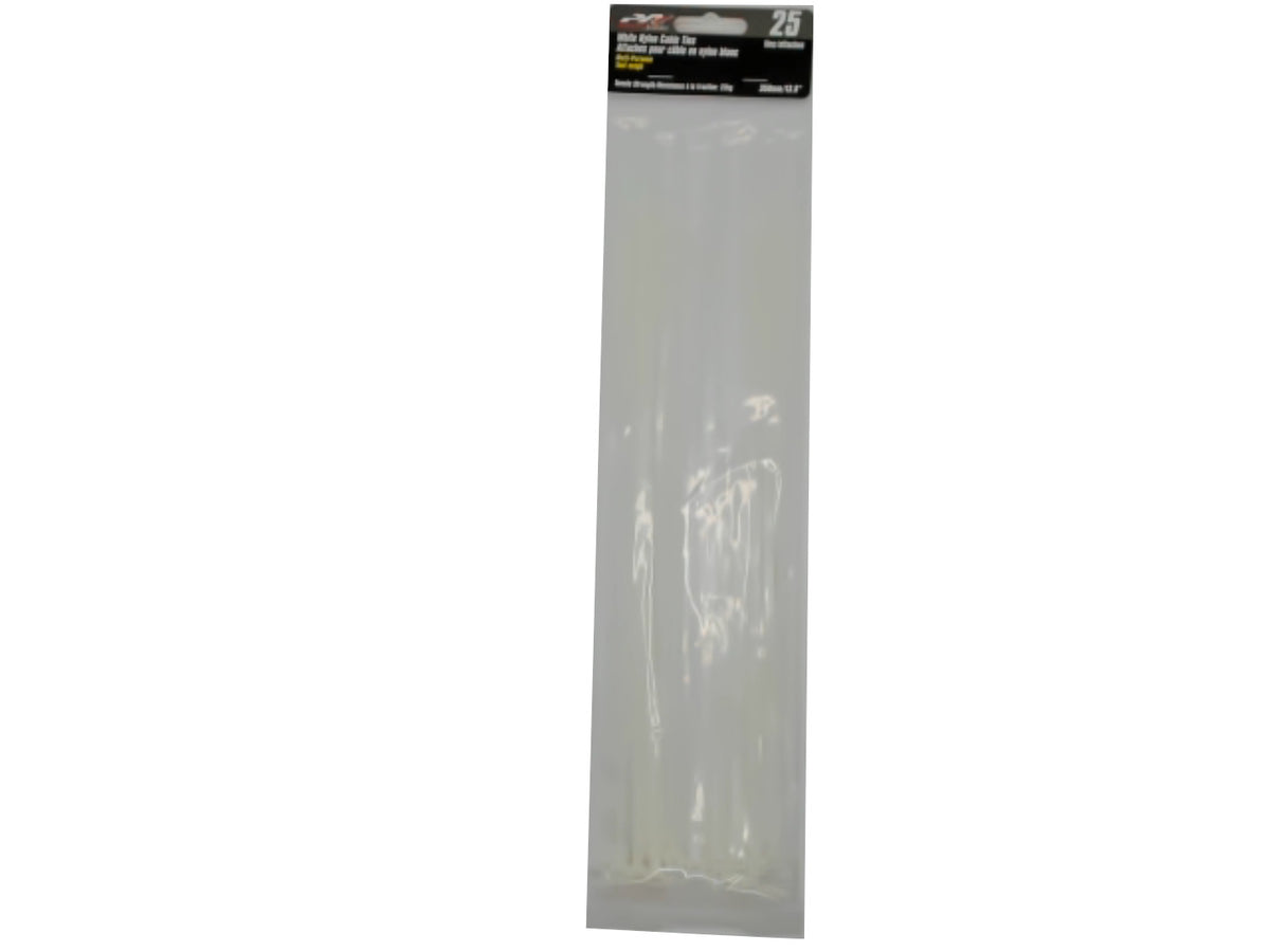 White nylon cable ties 13.8 inch 25 pack 22kg Precision Acoustics