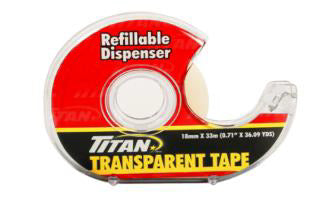 transparent tape in dispenser 18mm X 33m Titan