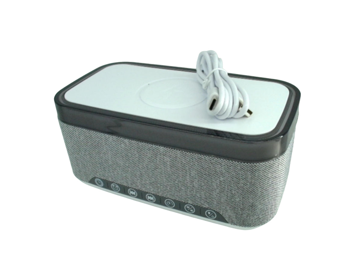 Wireless speaker - 15 watt wireless charger - and clock - bluetooth - powered by USB-C - Additional View