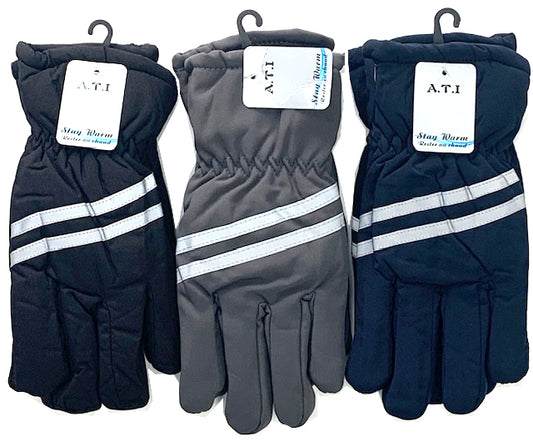 Men's ski gloves w/reflective trim