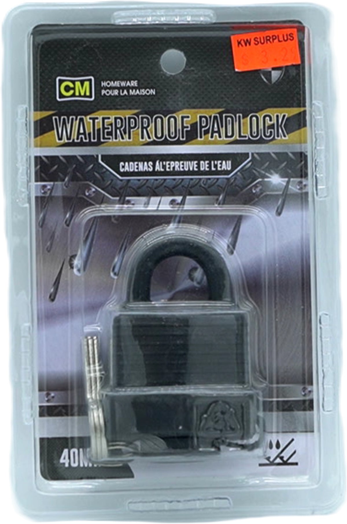 Padlock 40mm waterproof