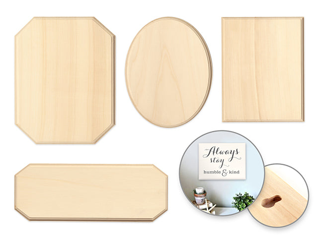 Wood Decor: Standard Plaques Rect/Oval/Cut-Away/Sign Asst 4styles 12 Each x 4 Styles