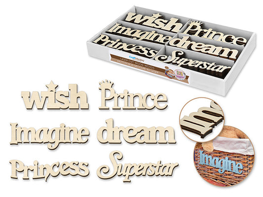 Wood Craft: 17x8cm DIY Laser-Cut Words in PDQ A) Encouragement