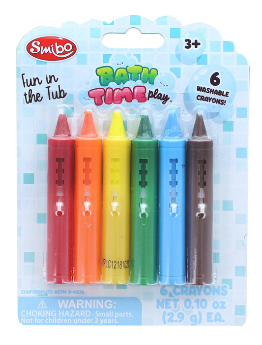 Bath Crayons 6pk. Assorted Colours Bath Time Play Smibo - Additional View