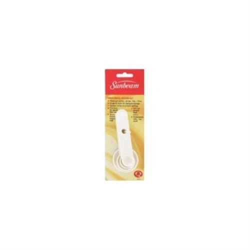 4pc. Measuring Spoon Set White Plastic Sunbeam - Additional View