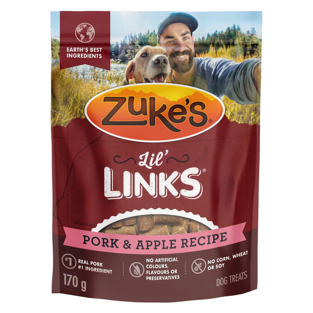 Friandises pour chiens Zuke's Lil' Links Recette Porc et Pomme 170g.