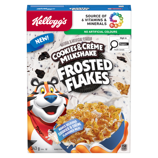 Cookies & Crème Milkshake Frosted Flakes Cereal 343g.