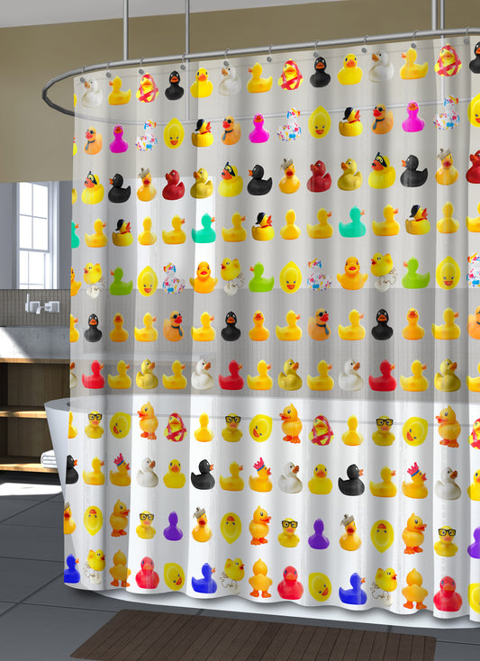 Peva Shower Curtain 70" X 72" Duckies Multi Splash Home