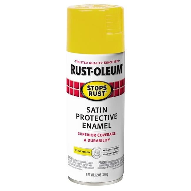 Rust-oleum Spray Paint Satin Citrus Yellow 340g. Stops Rust - Additional View