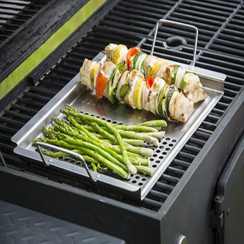 Dual Surface Stainless Steel Grilling Tray 18.75" x 12" Tablecraft - Additional View