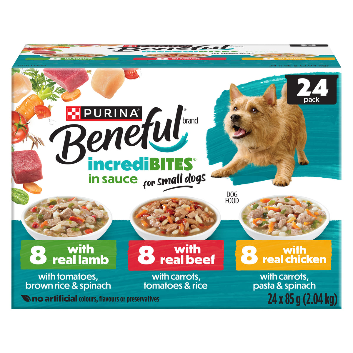 Incredibites Dog Food 24pk. Real Lamb, Real Beef & Real Chicken Purina