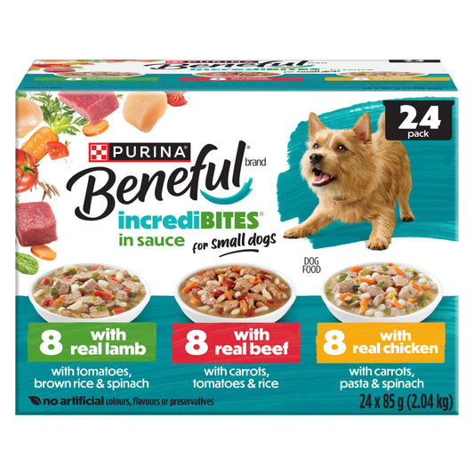 Incredibites Dog Food 24pk. Real Lamb, Real Beef & Real Chicken Purina
