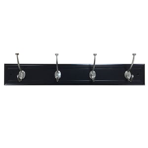 Hook Rail 27"x5.5" 4 Hooks Black/Brushed Nickel Nystrom - Additional View