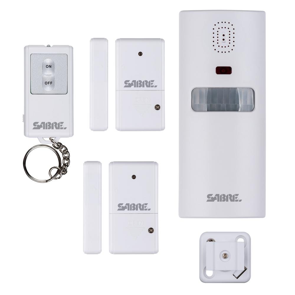 Home Security System w/Motion Sensor Alarm, 2 Door/Window Alarms & Remote Sabre